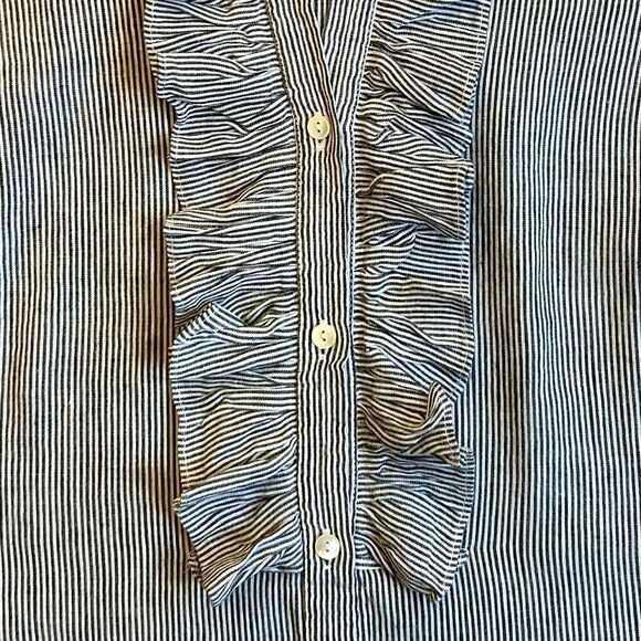 J. Crew linen blend ruffle sleeveless top. Size 0. - Picture 4 of 8